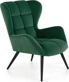 Fotoliu TYRION, stofa catifelata verde inchis - Bluvel 78, 75x86x91 cm