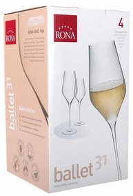 Set 4 pahare sampanie 310ml, RONA Ballet