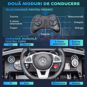 AIYAPLAY Mașină Electrică pentru Copii 3-6 Ani cu 2 Motoare, Telecomandă și Design Sportiv, Dimensiuni 107x62,5x44 cm, Negru | Aosom Romania