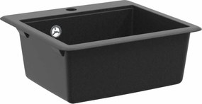 vidaXL Chiuvetă Negru 470 x 440 mm Granit