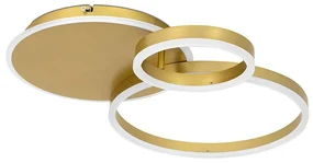 Plafoniera LED cu Telecomanda, Design Geormetric, RINGS 3 auriu