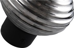 Aplică de perete gri închis LED din sticlă cu USB ø 15,5 cm Earl – Reality