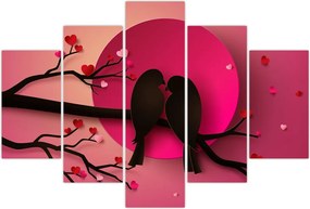 Tablou - Păsări îndrăgostite (150x105 cm)