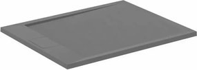 Cadita de dus dreptunghiulara Ideal Standard i.life Ultra Flat S gri asfaltic 100x80 cm