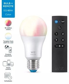 Bec LED RGBW dimabil WiZ A60 E27/8,5W/230V 2200-6500K CRI 90 Wi-Fi + telecomandă