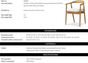 Scaun elegant design LUX Beale natur/ off-white