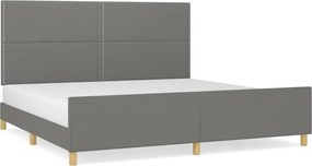 vidaXL Cadru de pat fără saltea, gri închis, 200x200 cm, textil