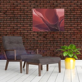 Tablou pe sticlă - Floare abstractă roșie N⁰2 (70x50 cm)
