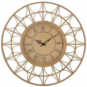 Ceas decorativ finisaj natural din Ratan, ∅ 76 cm, Panama Mauro Ferretti