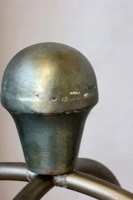 Felinar din alamă antichizată, cu suport din sticlă și fier, H68/L20/W20 cm