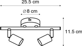 Spot modern alb inclinabil cu 2 lumini - Jeany