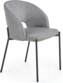 Scaun tapitat stofa clasica K373, gri/negru, 51x57x77 cm