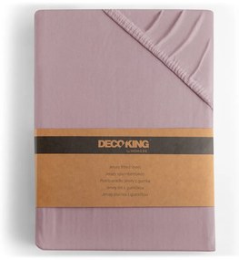 Cearceaf roz prăfuit din jerseu cu elastic 180x200 cm Amber – Restilo