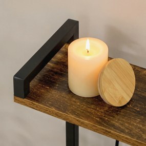 HOMCOM Raft de Bucatarie cu Prize Mutiple, Dulap Bucatarie pentru Microunde cu Rafturi si Cos din Sarma Stil Industrial, 90x42x130cm, Maro