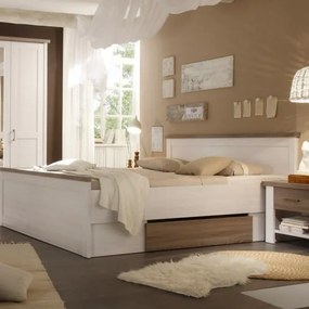 Set Dormitor Leon, Pin Alb & Truffle, Pat 180 x 200 Cm