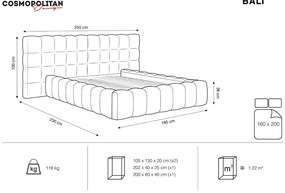 Pat tapitat catifea Bali T – 160×200 cm