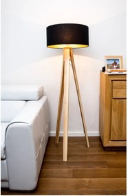 Lampadar cu abajur negru și cablu roșu Ragaba Wanda