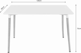 PROMO Masa de dining alba ADRIA 120x80 cm II. calitate