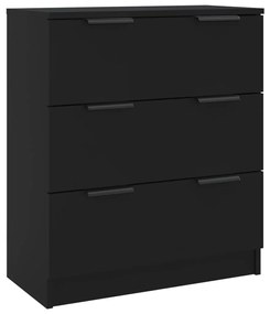 811071 vidaXL Servantă, negru, 60x30x70 cm, lemn prelucrat