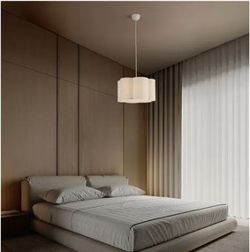 Lustra suspendata cu abajur textil bej BLOOSY