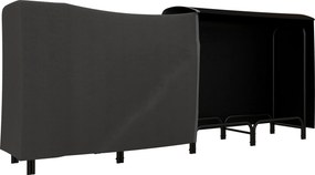 Outsunny Suport pentru Lemne din Metal cu Suport Reglabil, Geantă de Transport și Husă Impermeabilă, 240x36x99 cm, Negru | Aosom Romania