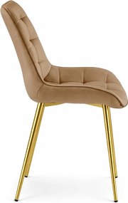 Maro scaun bucatarie BERA din catifea cu picioare aurii
