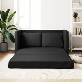 353973 vidaXL Canapea extensibilă 2 în 1, negru, 112x174x55cm piele ecologică