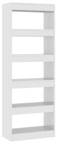 811679 vidaXL Bibliotecă/Separator cameră alb extralucios, 60x30x166 cm PAL
