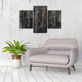 Tablou - Crenguțe de salcie, fundal negru (90x60 cm)