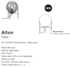 Veioza, Lampa de masa design nordic Alton, fumuriu 47645047 NL