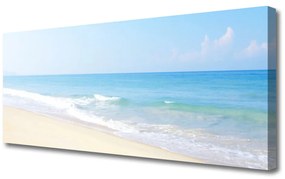 Tablou pe panza canvas Sea Beach Peisaj Alb Albastru