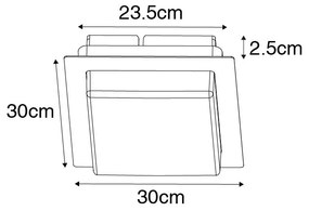 Plafoniera modernă neagră pătrată cu LED inclus IP44 - Lys