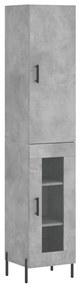 3199053 vidaXL Dulap înalt, gri beton, 34,5x34x180 cm, lemn prelucrat
