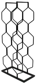 Suport de vin, 8 sticle, metal, 23x11x48 cm, negru