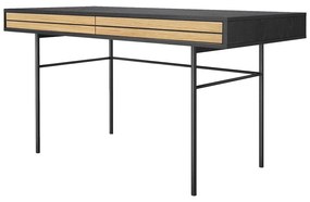 Birou Woodman Stripe, 130 x 60 cm, negru