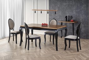 Masă de sufragerie Warin (gri închis + negru) (pentru 6 până la 8 persoane). 1028063