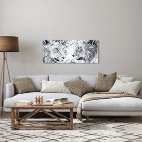 Tablou - Capete de lei desenate (120x50 cm)