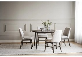 Masă de dining maro închis rotundă extensibilă din lemn masiv de stejar ø 120 cm Tyler – Rowico