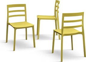 Set 4 scaune RIGATO -POLIPROPILENA- HORECA - GALBEN