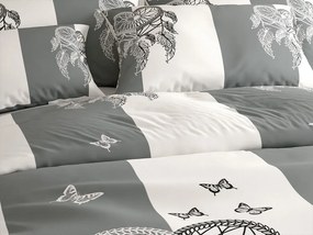 Lenjerie de pat flanelata TIRSO gri-alb Dimensiune lenjerie de pat: 70 x 90 cm | 140 x 220 cm