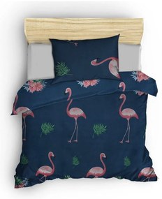 Lenjerie de pat pentru copii albastru-închis/roz pentru pat de o persoană 140x200 cm Big Filamin – Mijolnir