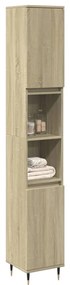 vidaXL Dulap de baie, stejar sonoma, 30x30x190 cm, lemn prelucrat