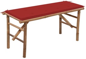 vidaXL Bancă de grădină pliabilă cu pernă, 118 cm, bambus