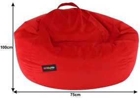 Fotoliu tip sac, material textil rosu, TRIKALO