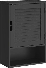 HOMCOM Dulap de Baie, Dulap Suspendat cu Rafturi Reglabile, 40 x 20 x 60 cm, Negru | Aosom Romania