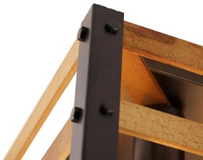 Plafoniera industriala neagra cu lemn cu 4 lumini - Paleta Mai