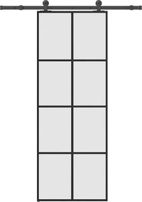 vidaXL Ușă glisantă cu set feronerie, 76x205 cm, sticlă ESG/aluminiu