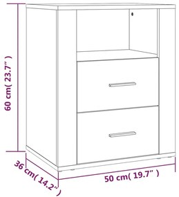 Noptiera, stejar sonoma, 50x36x60 cm, lemn prelucrat 1, Stejar sonoma