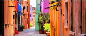 Tablou cu străduță colorata italiană (120x50 cm)