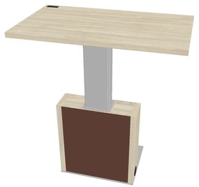 Masă de conferință reglabilă Verno+ S 120 x 70 cm, salcâm / maro